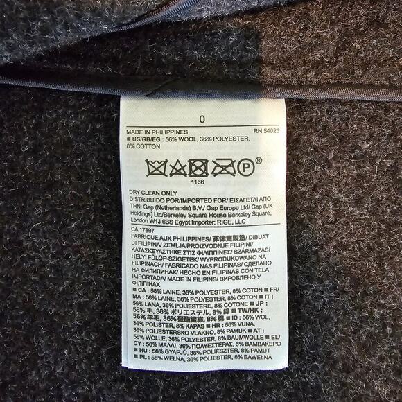 Banana Republic Women Gray Black Wool Blend Textured Knit Boyfriend Blazer Sz 0 - Picture 13 of 13